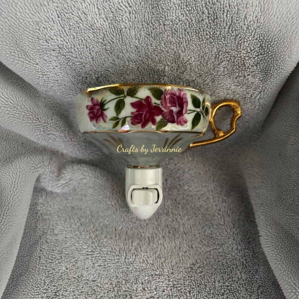 Vintage‎ Japanese Lusterware Handcrafted Tea Cup Night Light